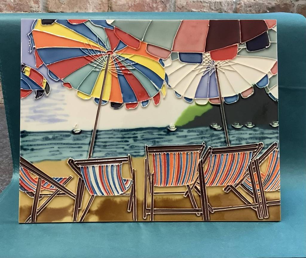 Beach Tile with Parasols