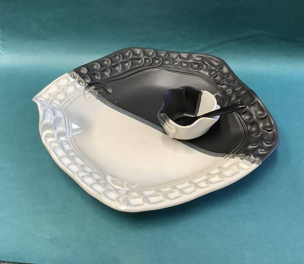 Funky Serving Platter in Black and White